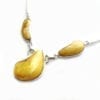 3-Stone Butterscotch Amber Set In Sterling Silver Necklace - Image 3