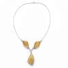 3-Stone Butterscotch Amber Set In Sterling Silver Necklace