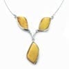 3-Stone Butterscotch Amber Set In Sterling Silver Necklace - Image 2
