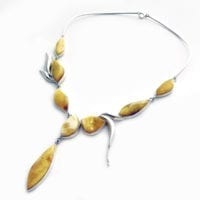 8-Stone Butterscotch Amber Y Necklace