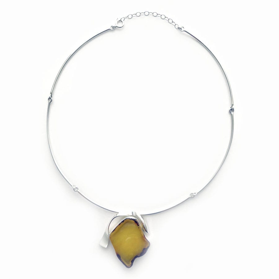 Flat-Cut One Of A Kind Butterscotch Amber Necklace