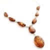 8-Stone Hand-Crafted Cognac Amber Set In Sterling Silver Y Necklace - Image 2
