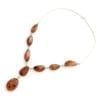 8-Stone Hand-Crafted Cognac Amber Set In Sterling Silver Y Necklace - Image 4