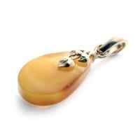 Hand-crafted Natural Butterscotch Amber Set In Vermeil Pendant