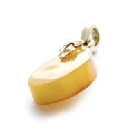 Hand-crafted Natural Butterscotch Amber Set In Vermeil Pendant