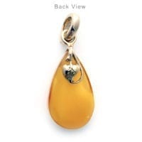 Hand-crafted Natural Butterscotch Amber Set In Vermeil Pendant