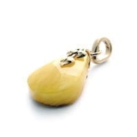 Hand-crafted Natural Butterscotch Amber Set In Vermeil Pendant