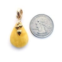 Hand-crafted Natural Butterscotch Amber Set In Vermeil Pendant