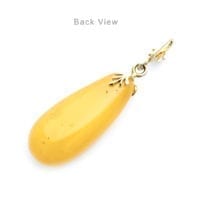 Hand-crafted Natural Butterscotch Amber Set In Vermeil Pendant