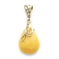 Hand-crafted Natural Butterscotch Amber Set In Vermeil Pendant