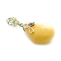 Hand-crafted Natural Butterscotch Amber Set In Vermeil Pendant