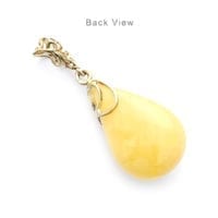 Hand-crafted Natural Butterscotch Amber Set In Vermeil Pendant