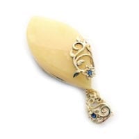 Hand-crafted Natural Butterscotch Amber Set In Vermeil Pendant
