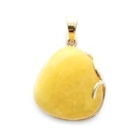 Hand-crafted Natural Butterscotch Amber Set In Vermeil Pendant