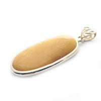 Hand-crafted Natural Butterscotch Amber Set In Vermeil Pendant
