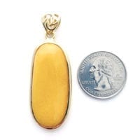 Hand-crafted Natural Butterscotch Amber Set In Vermeil Pendant