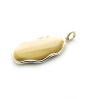 Hand-crafted Natural Butterscotch Amber Set In Vermeil Pendant