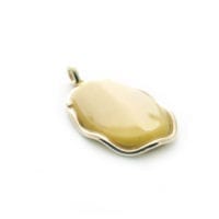 Hand-crafted Natural Butterscotch Amber Set In Vermeil Pendant