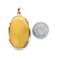 Hand-crafted Natural Butterscotch Amber Set In Vermeil Pendant