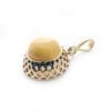 butterscotch amber set in vermeil pendant